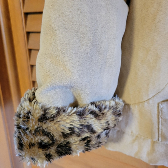 Brown Faux Fur Trim Coat Size 14 Large - Picture 5 of 11